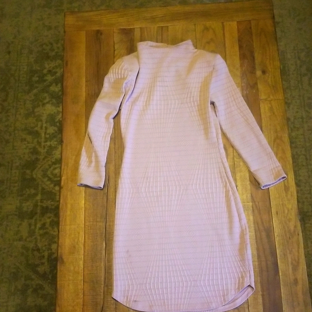 Blush pink with geometric inlay pattern mini dress
